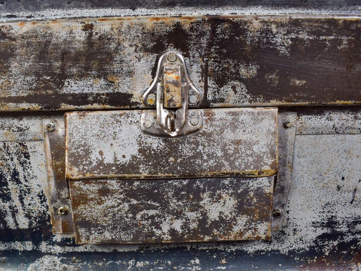 Vintage Indian Hand Painted Metal Travel Trunk Chest