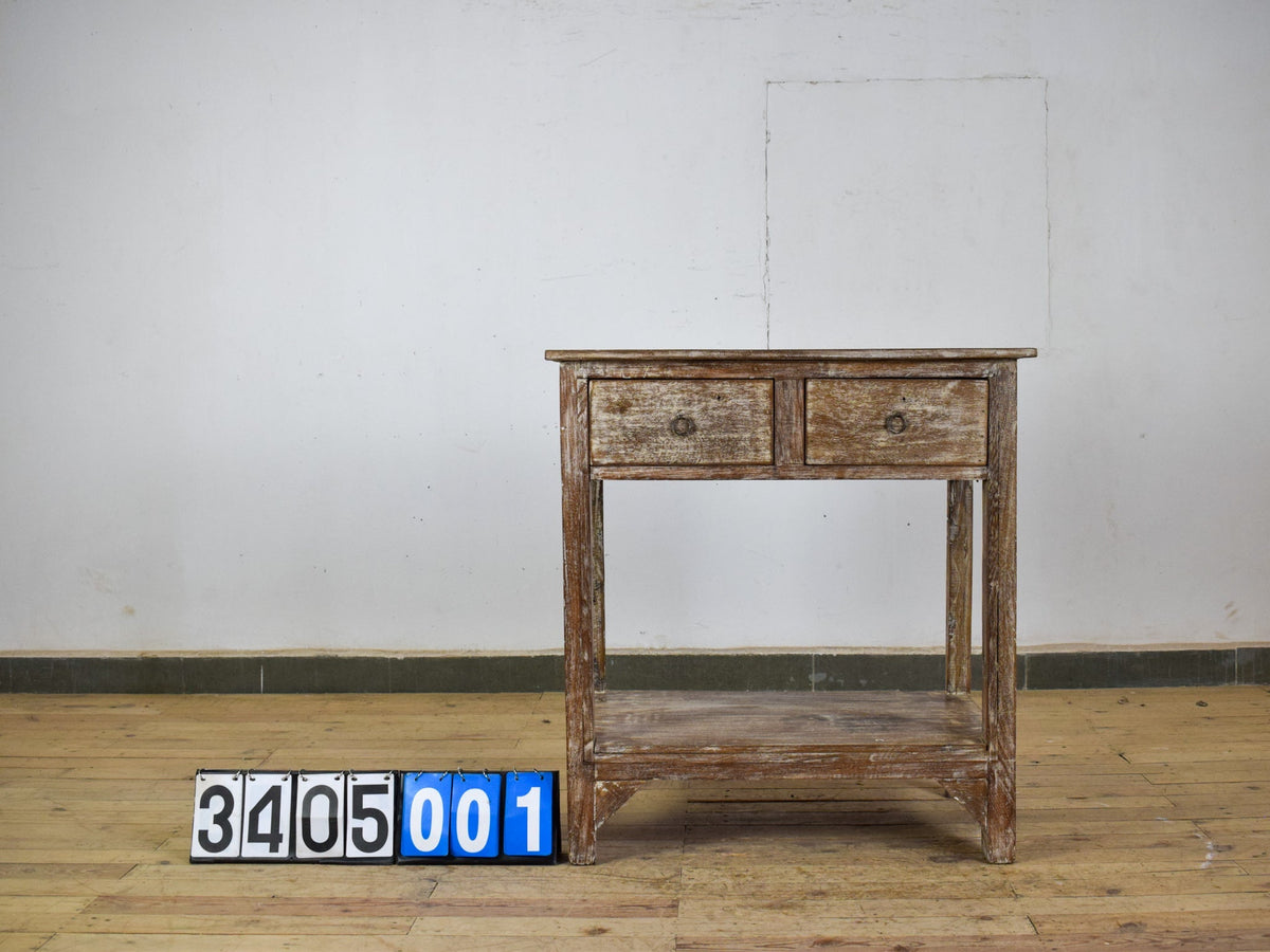 Vintage Wooden Table Kitchen Island Prep Table Drawers