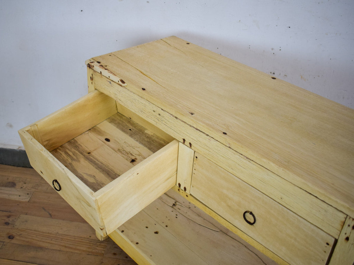 Vintage Solid Wood Rustic Sideboard Cupboard Drawers