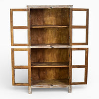 Vintage Worn Painted Rustic Cupboard Cabinet