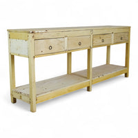 Vintage Solid Wood Rustic Sideboard Cupboard Drawers