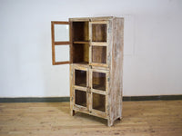 Vintage Worn Painted Rustic Cupboard Cabinet