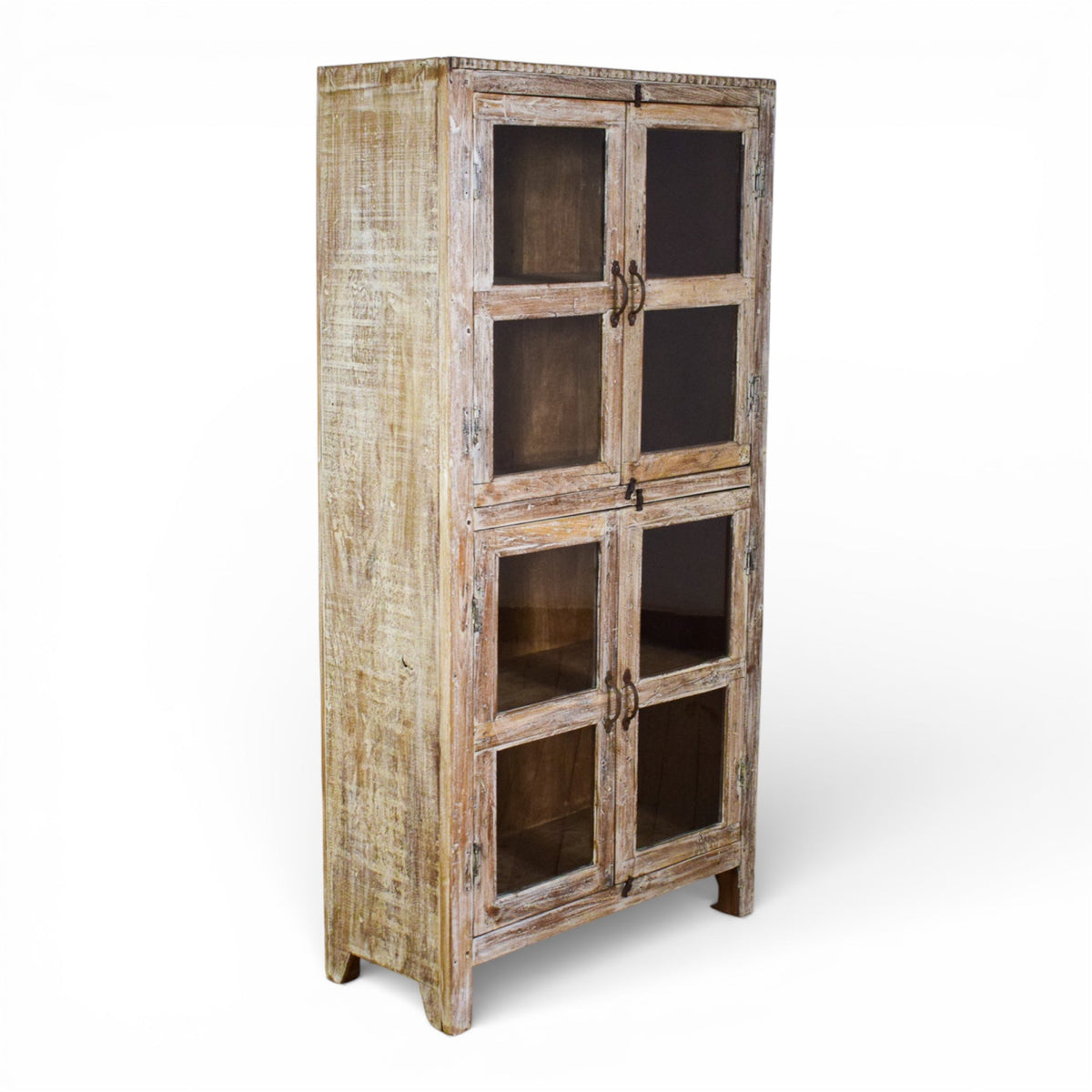 Vintage Worn Painted Rustic Cupboard Cabinet