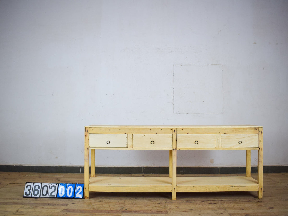 Vintage Solid Wood Rustic Sideboard Cupboard Drawers