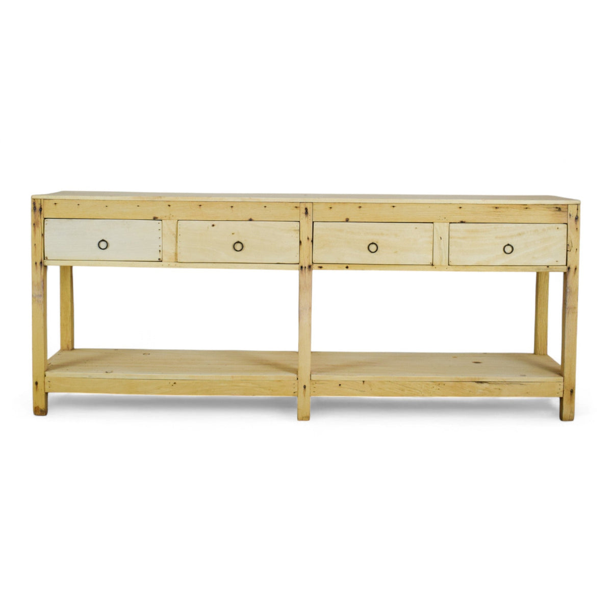 Vintage Solid Wood Rustic Sideboard Cupboard Drawers