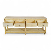 Vintage Solid Wood Rustic Sideboard Cupboard Drawers