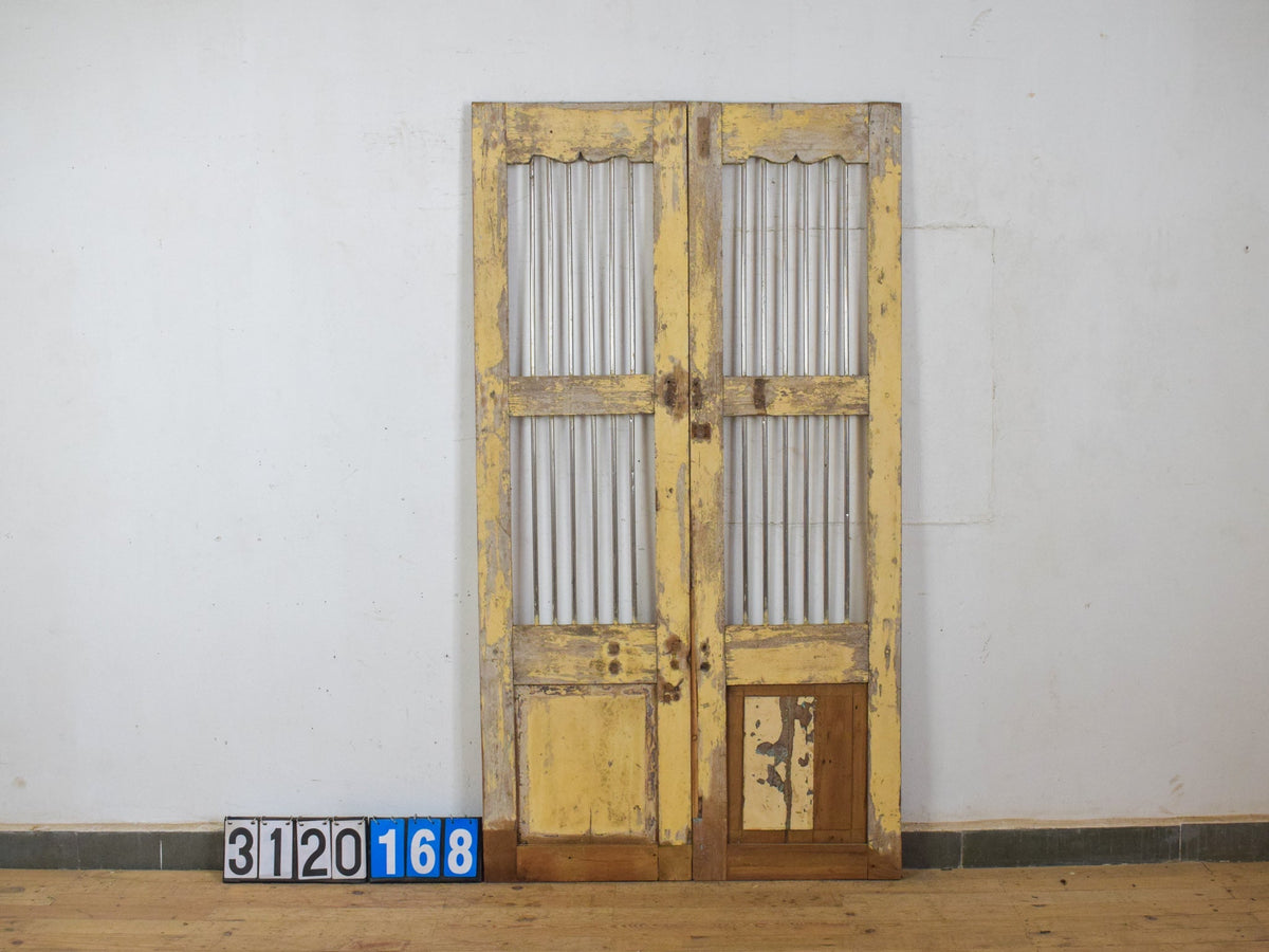 Pair of Antique Vintage Indian Doors Shutters
