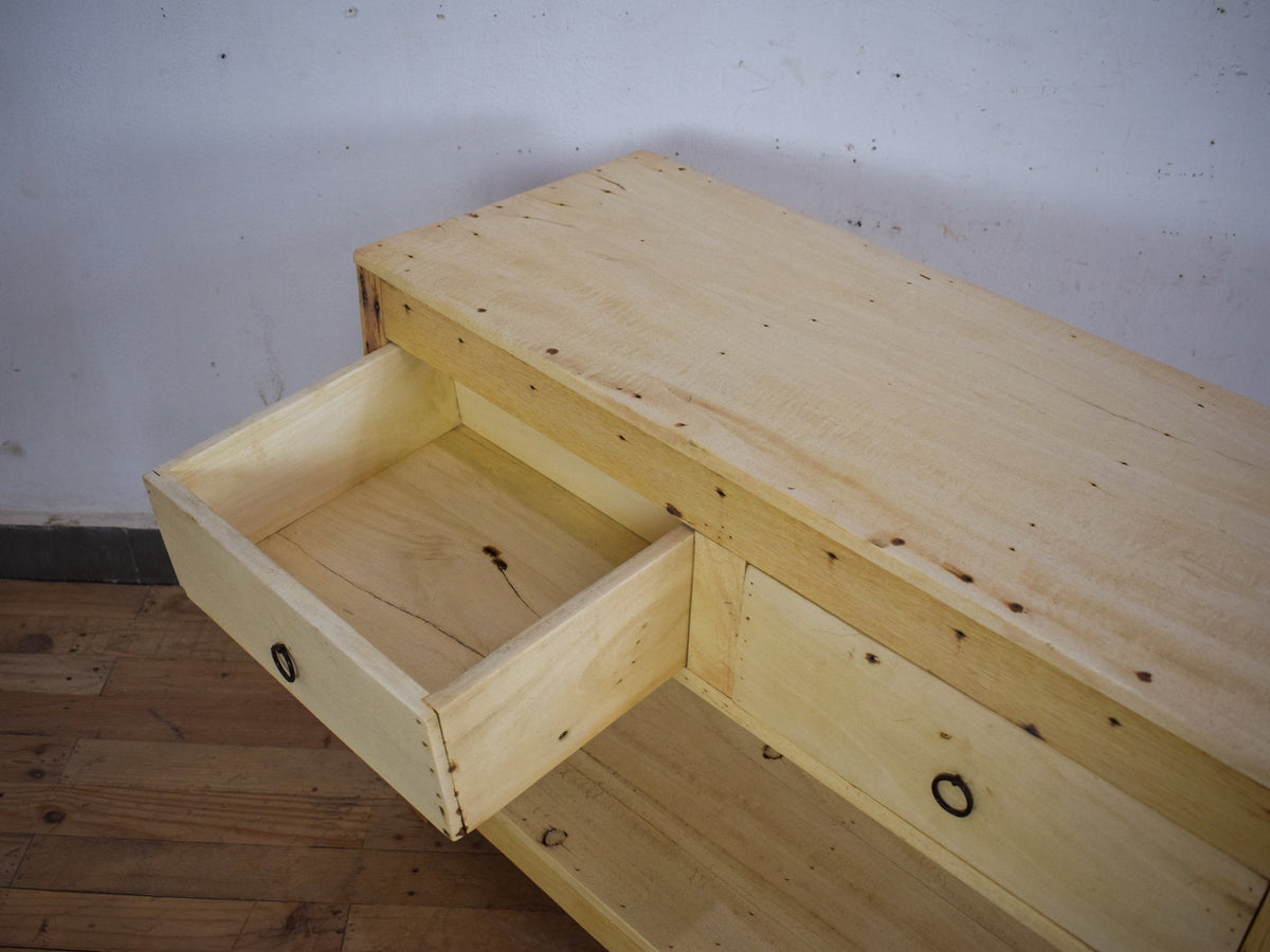 Vintage Solid Wood Rustic Sideboard Cupboard Drawers
