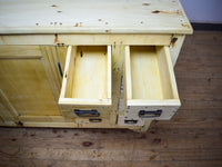 Large Vintage Rustic Bleached Wood Cupboard Kitchen Island Sideboard