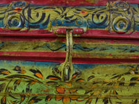 Vintage Indian Hand Painted Metal Travel Trunk Chest