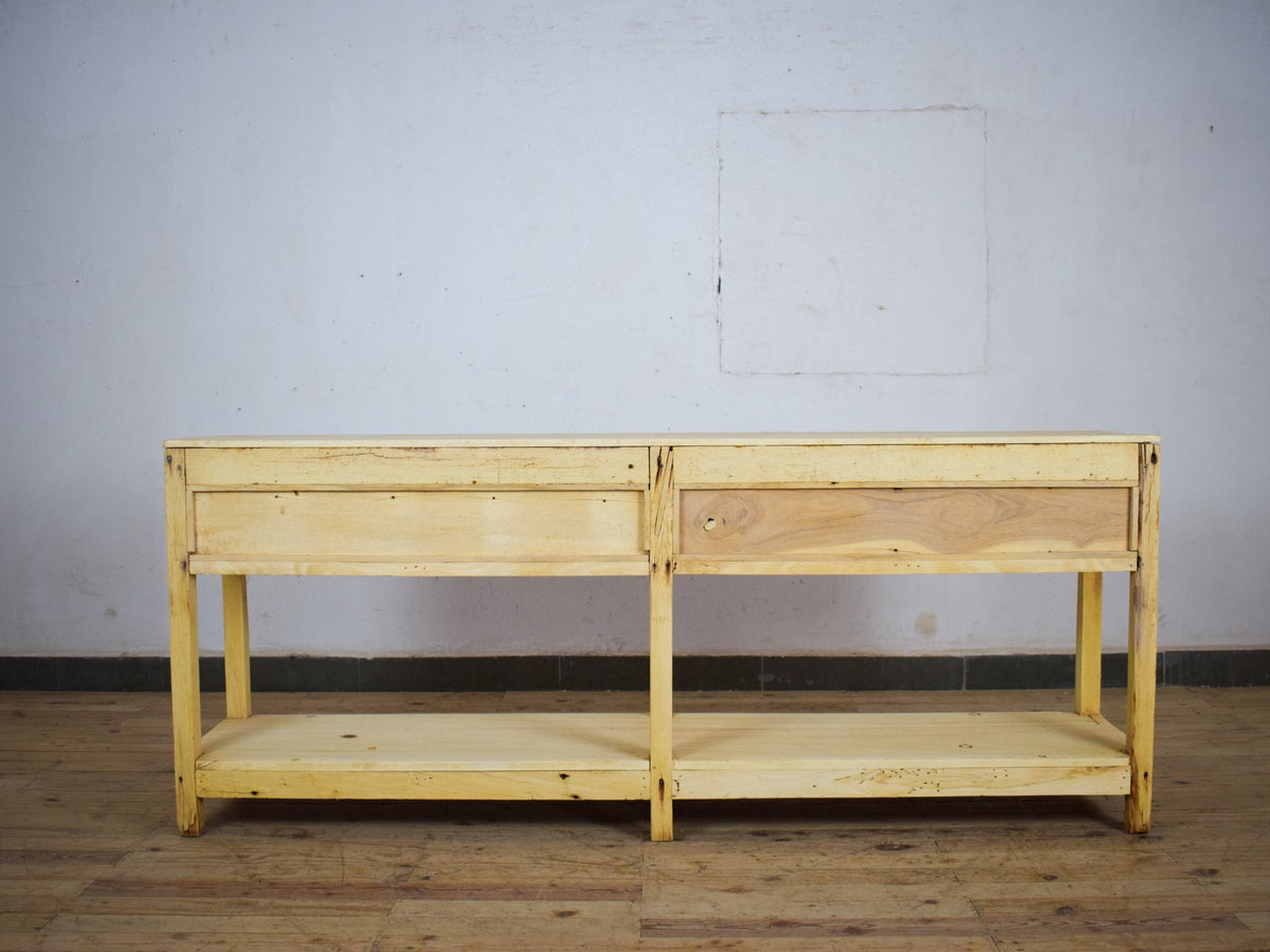 Vintage Solid Wood Rustic Sideboard Cupboard Drawers