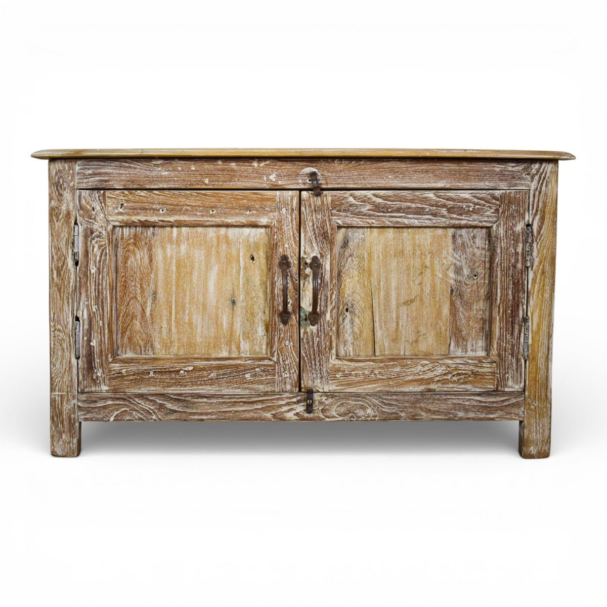 Vintage Worn Painted Rustic Cupboard Cabinet