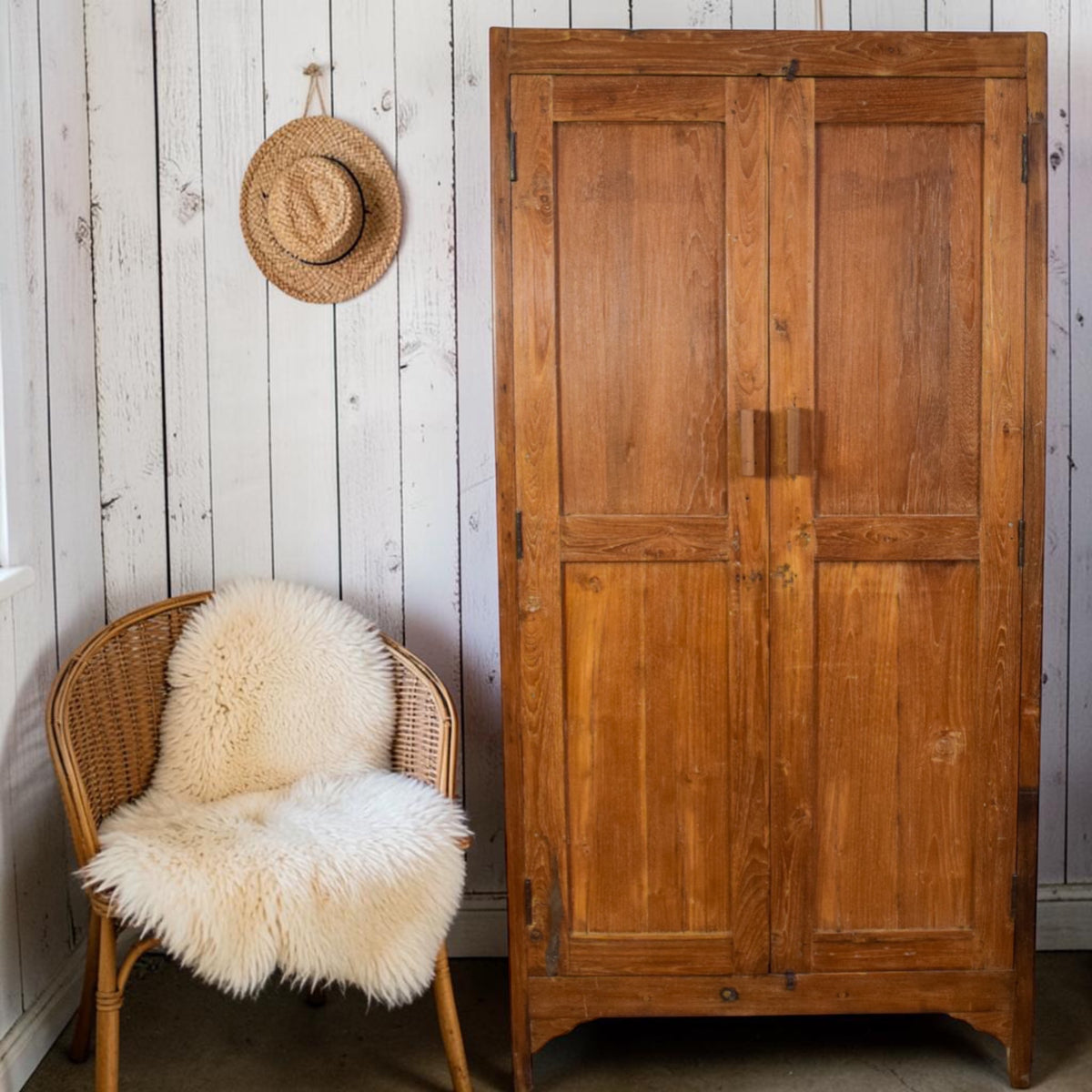 Vintage Wooden Rustic Cupboard Cabinet