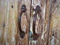 Vintage Worn Painted Rustic Cupboard Cabinet