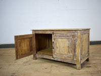 Vintage Worn Painted Rustic Cupboard Cabinet