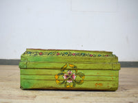 Vintage Indian Hand Painted Metal Travel Trunk Chest
