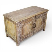 Vintage Worn Painted Rustic Cupboard Cabinet