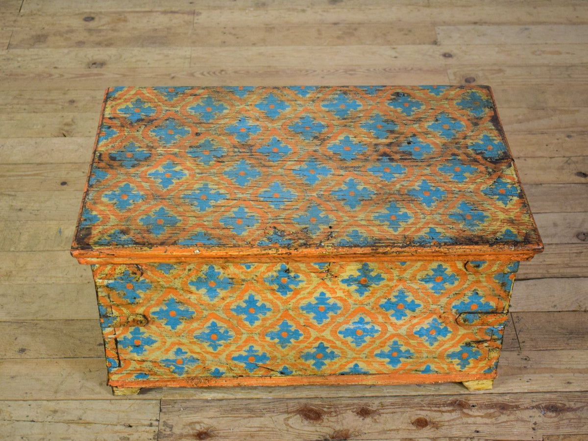 Hand Painted Vintage Chest Trunk Box