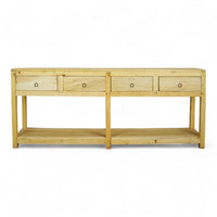 Vintage Solid Wood Rustic Sideboard Cupboard Drawers