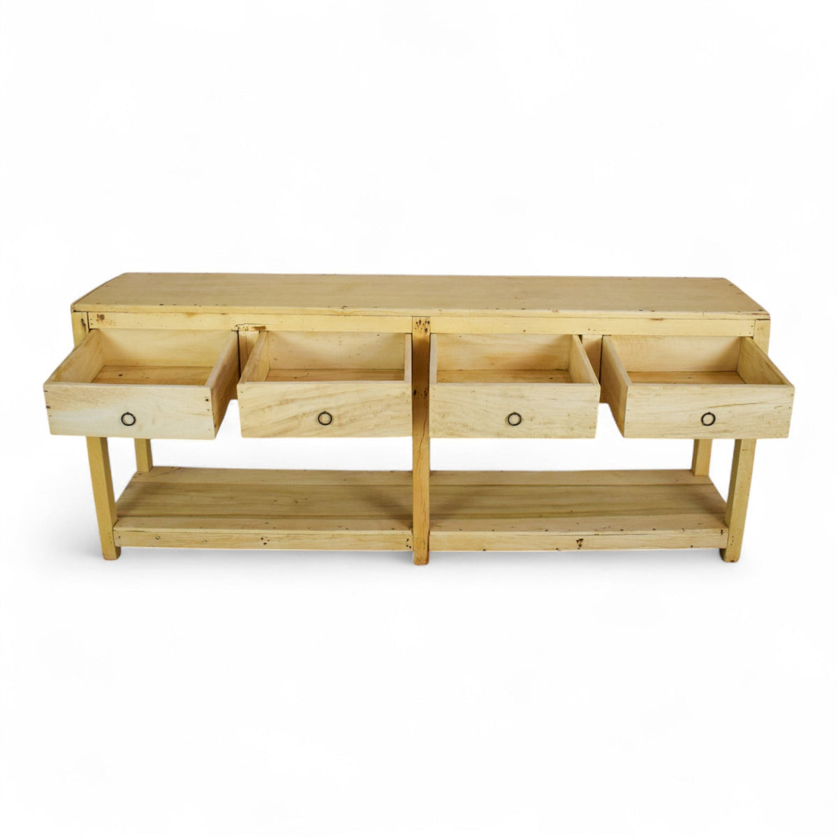 Vintage Solid Wood Rustic Sideboard Cupboard Drawers