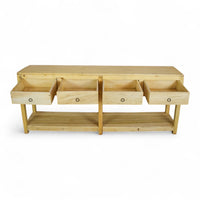 Vintage Solid Wood Rustic Sideboard Cupboard Drawers