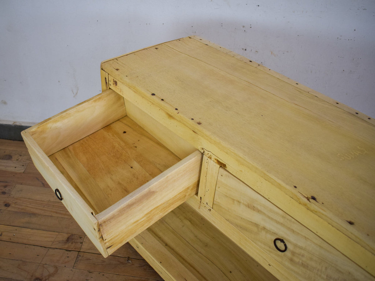 Vintage Solid Wood Rustic Sideboard Cupboard Drawers