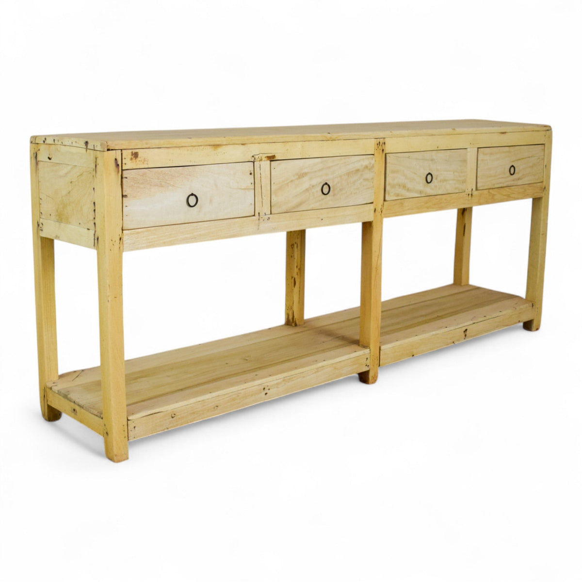 Vintage Solid Wood Rustic Sideboard Cupboard Drawers