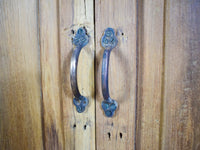 Vintage Rustic Cupboard Cabinet Storage With Antique Tile Decoration