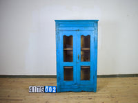 Vintage Worn Painted Rustic Cupboard Cabinet