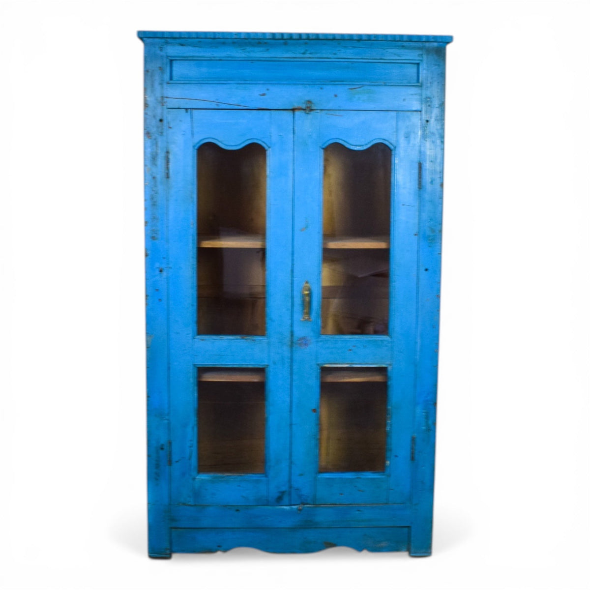 Vintage Worn Painted Rustic Cupboard Cabinet