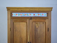 Vintage Rustic Cupboard Cabinet Storage With Antique Tile Decoration