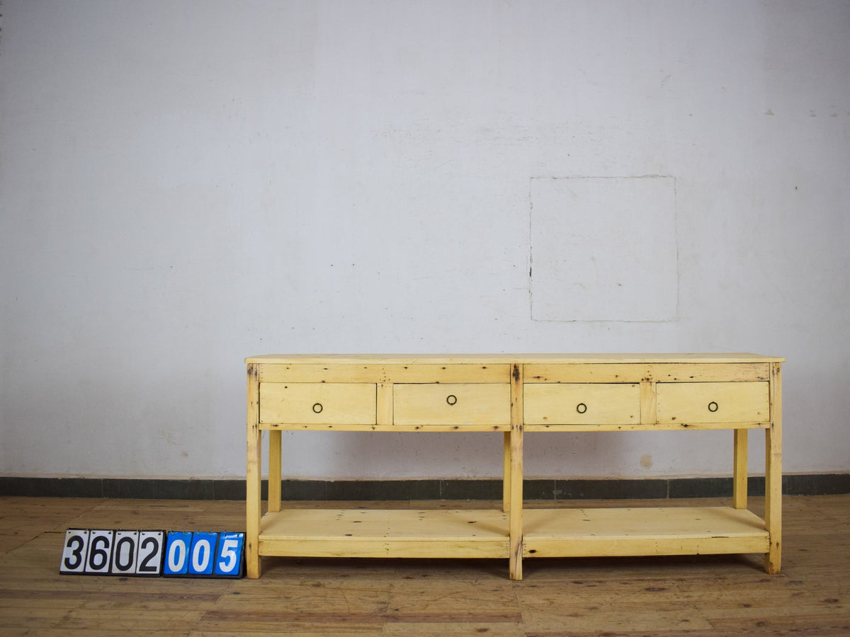Vintage Solid Wood Rustic Sideboard Cupboard Drawers