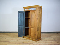 Vintage Rustic Cupboard Cabinet Storage With Antique Tile Decoration