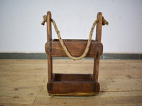 Vintage Wooden Hanging Two Section Brick Mould Shelves