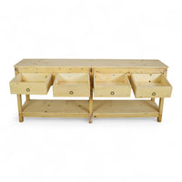 Vintage Solid Wood Rustic Sideboard Cupboard Drawers