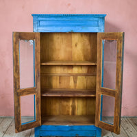 Vintage Worn Painted Rustic Cupboard Cabinet