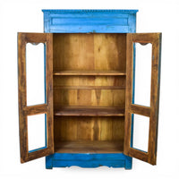Vintage Worn Painted Rustic Cupboard Cabinet