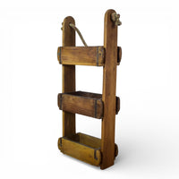 Vintage Wooden Hanging Three Section Brick Mould Shelves
