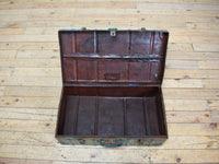 Vintage Indian Hand Painted Metal Travel Trunk Chest