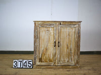 Vintage Worn Painted Rustic Cupboard Cabinet