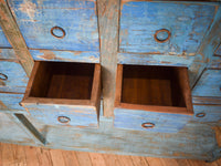 Large 7 ft Vintage Indian Apothecary Multi Drawers Sideboard