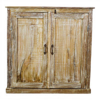 Vintage Worn Painted Rustic Cupboard Cabinet