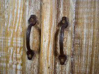 Vintage Worn Painted Rustic Cupboard Cabinet