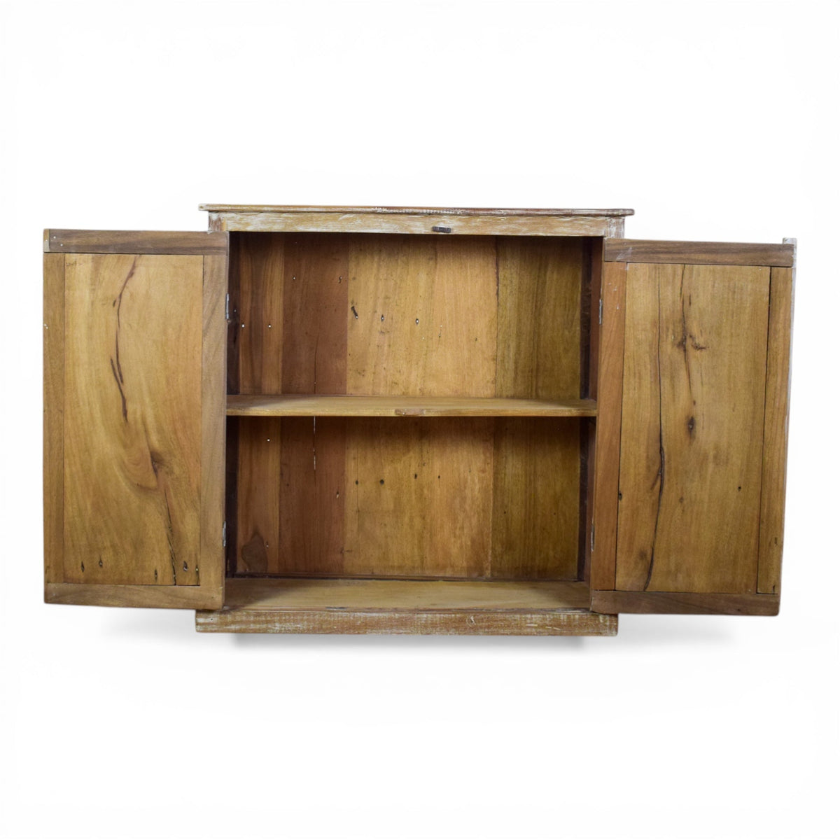 Vintage Worn Painted Rustic Cupboard Cabinet