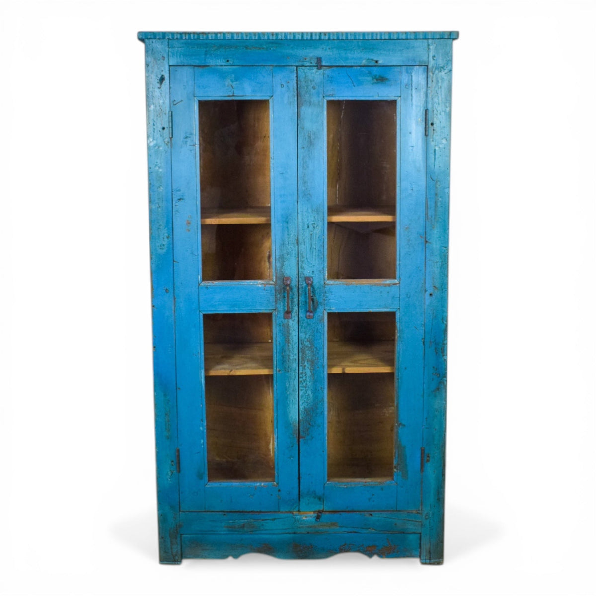 Vintage Worn Painted Rustic Cupboard Cabinet