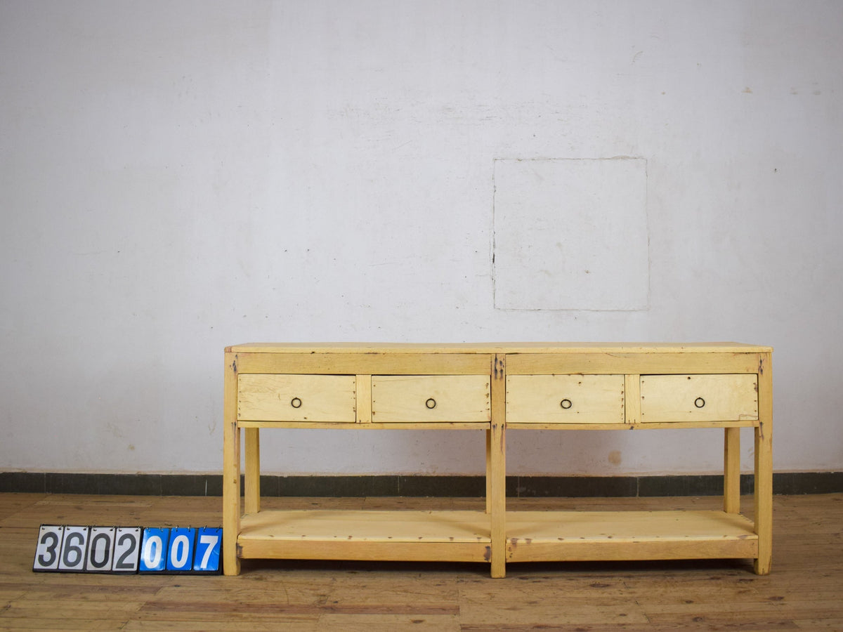 Vintage Solid Wood Rustic Sideboard Cupboard Drawers
