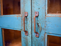 Vintage Worn Painted Rustic Cupboard Cabinet