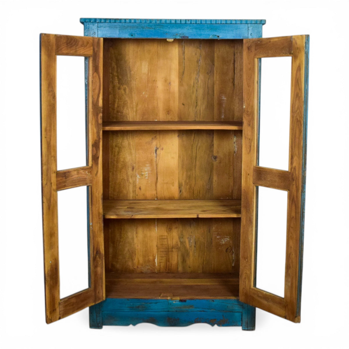 Vintage Worn Painted Rustic Cupboard Cabinet