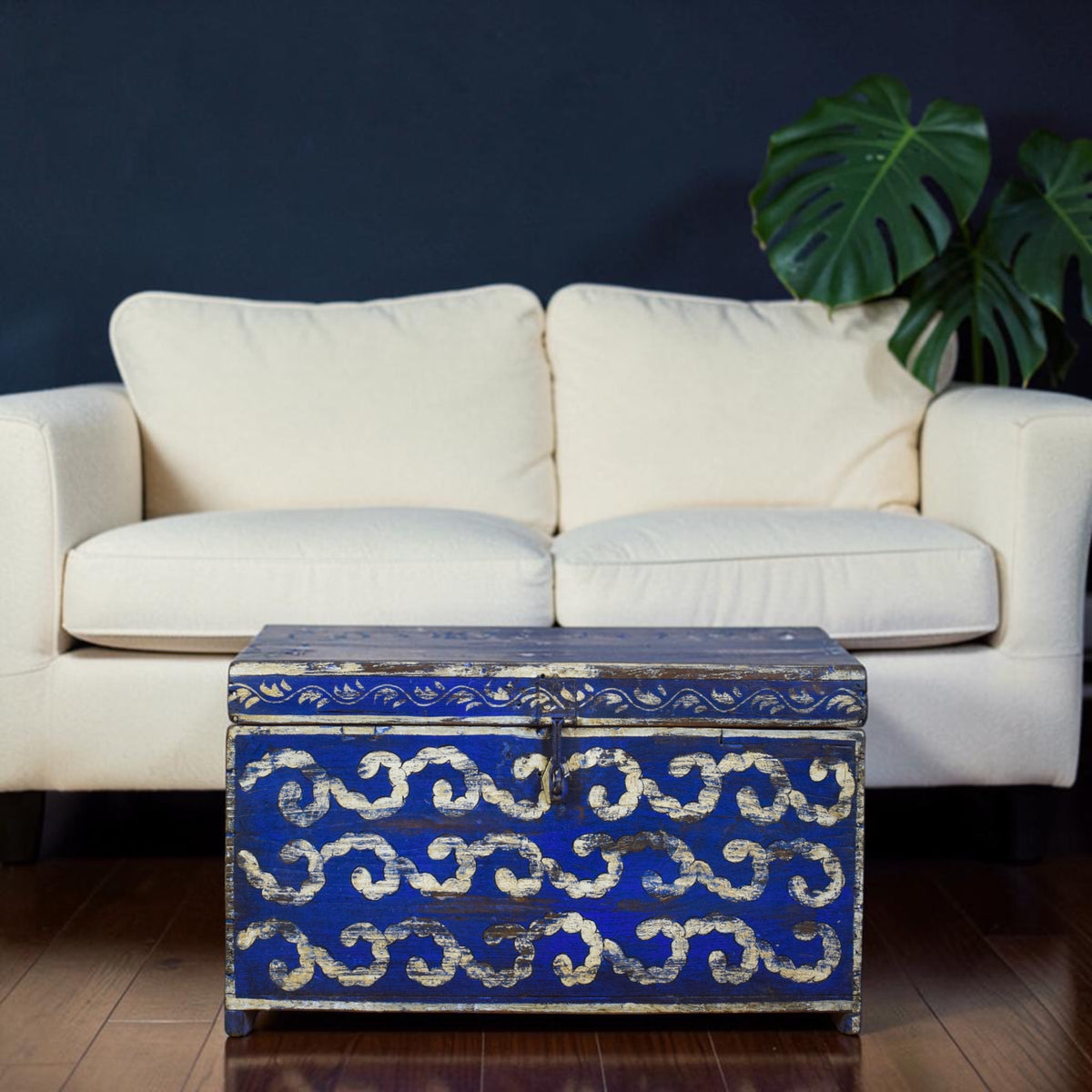 Hand Painted Vintage Chest Trunk Box