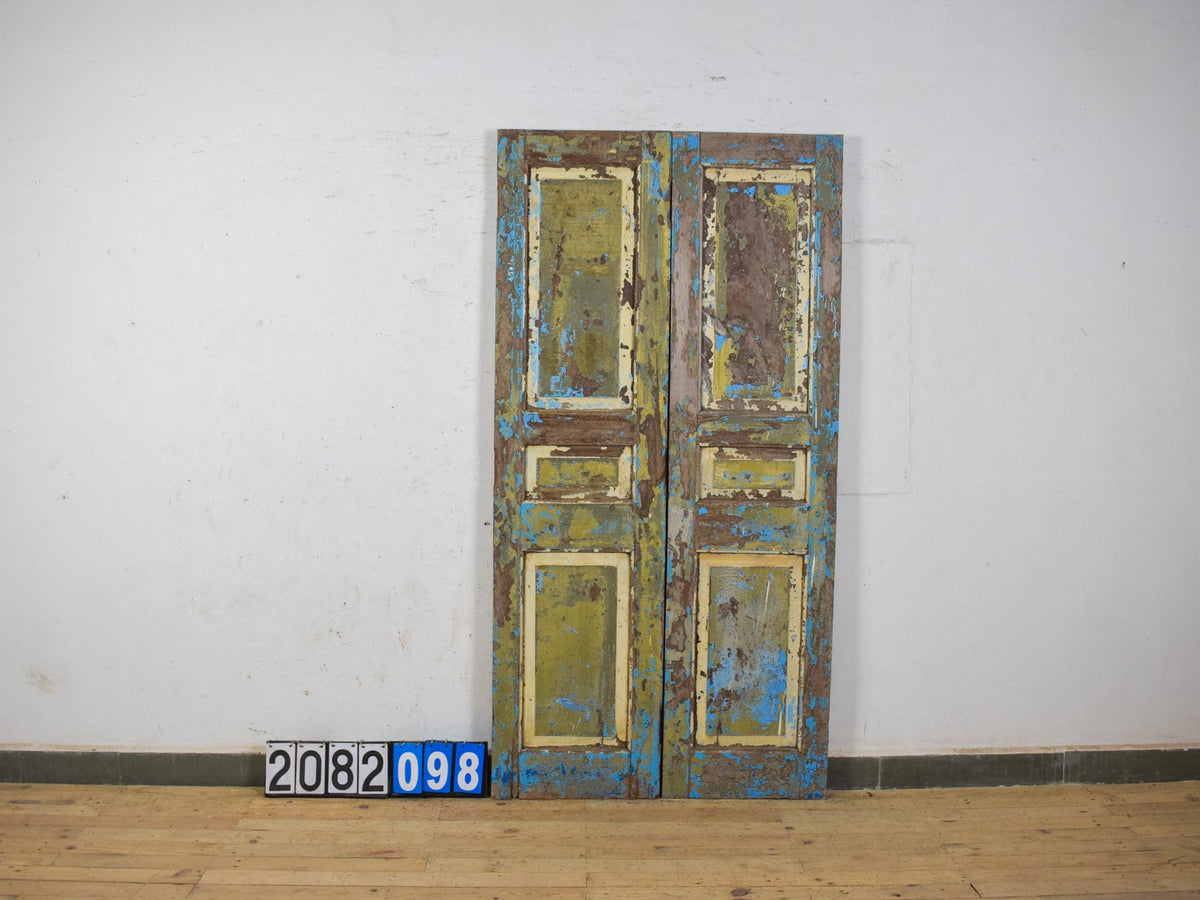 Pair of Antique Vintage Indian Panel Doors